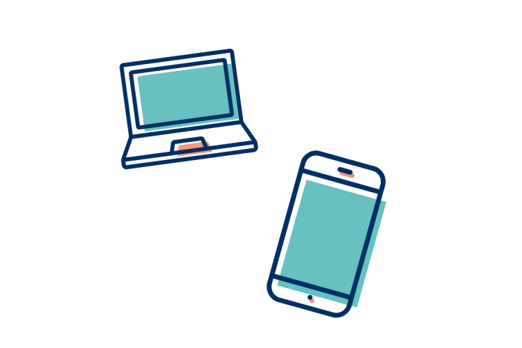 Ikoner dator och mobiltelefon
