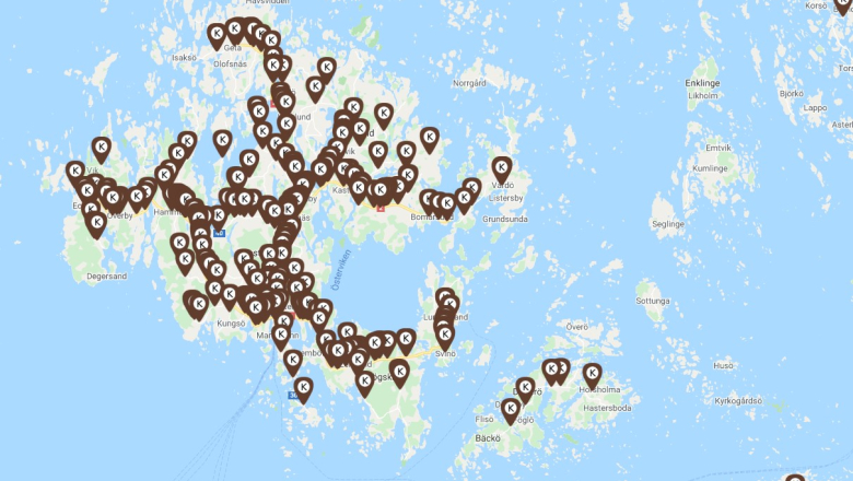 Kartbild över rådjurskrockar 2021